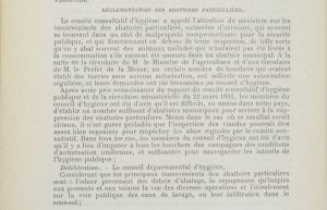 Décision du Conseil Général de la Meuse en 1882 concernant les abattoirs