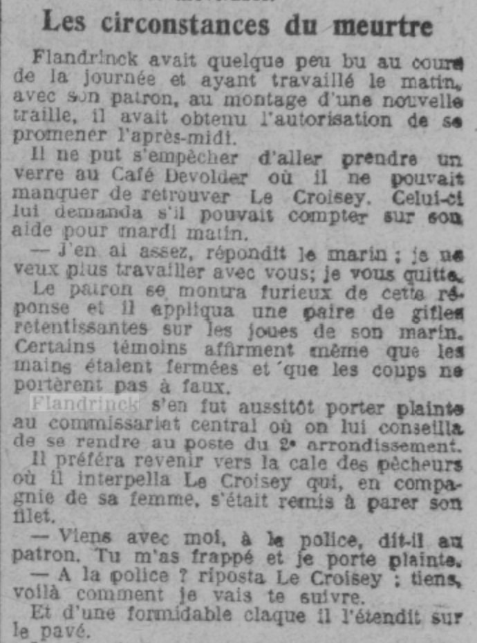 Les circonstances du meutre