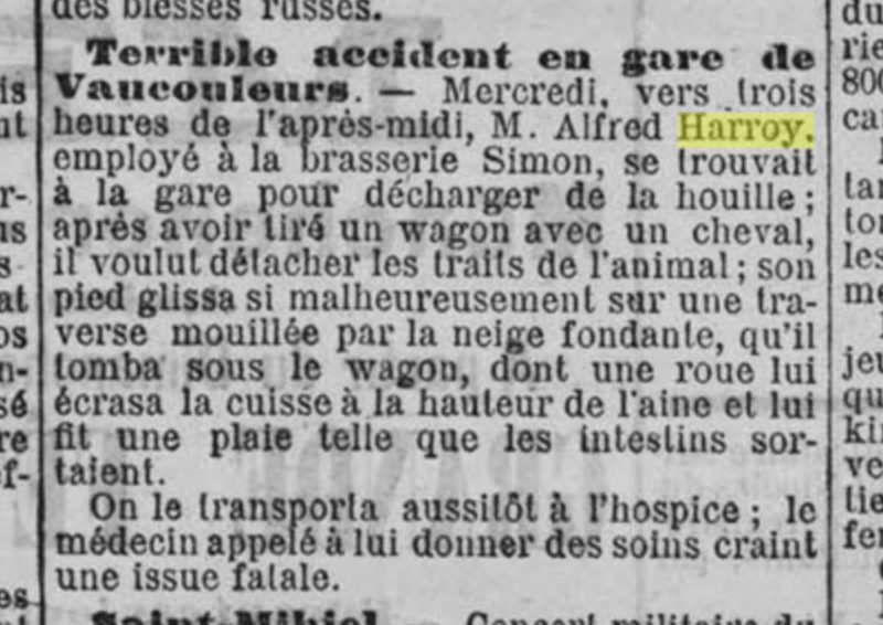 Vaucouleurs Accident HARROY Joseph 1904-03-05