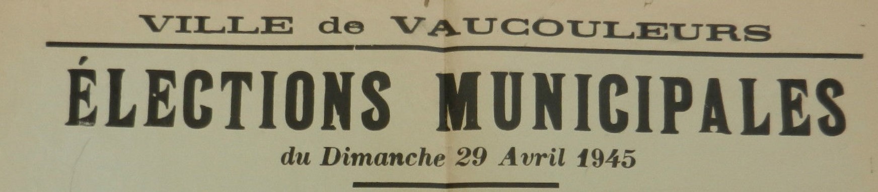 Vaucouleurs Election 29 avril 1945