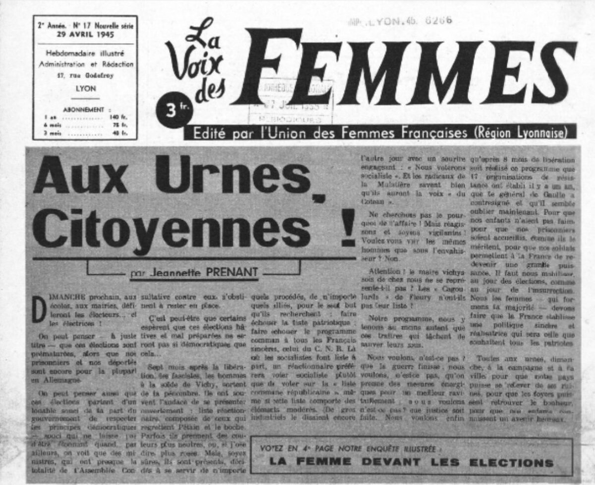 Lire la suite à propos de l’article 29 avril 1945 – Mes ancêtres féminines ont-elles voté ?