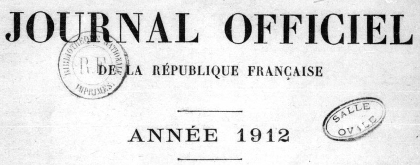 Journal Officiel 1912