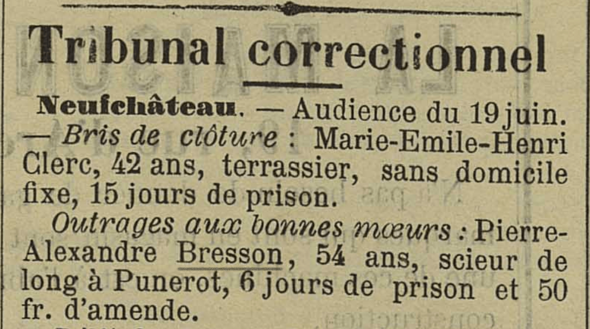 Bresson jugement 28 juin 1895